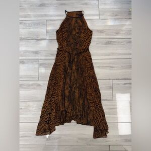 White House Black Market Brown High Low Dress